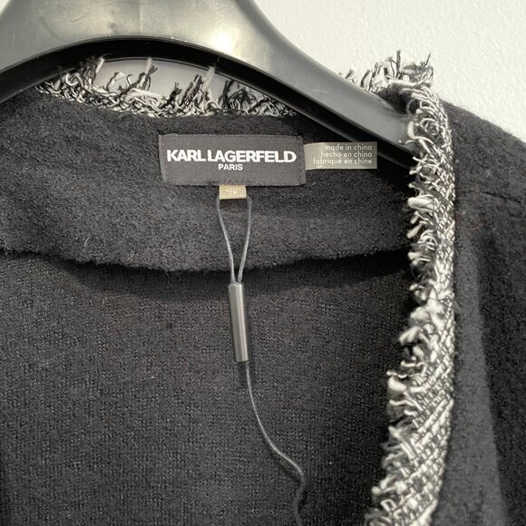Karl Lagerfield Braided-Trim Tweed Blazer Size XS - Picture 4 of 9